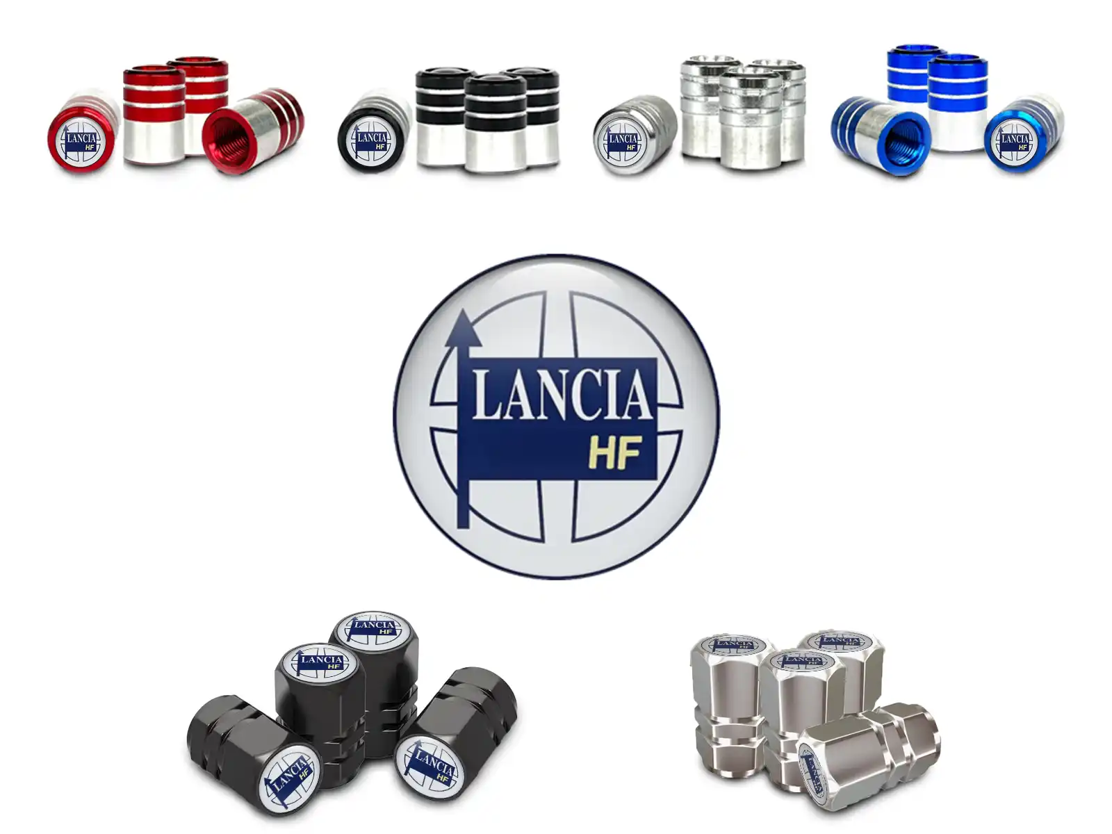 Lancia Cappelli valvola Auto Stile Metallizzato